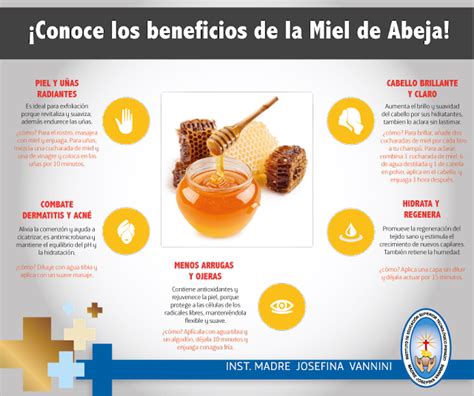 Instituto Vannini Conoce los Beneficios de la Miel de Abeja Infografía