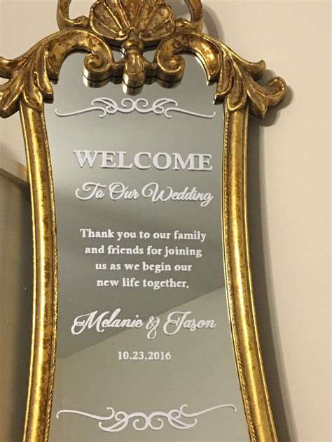 Wedding Welcome Mirror Sign With Images Welcome To Our Wedding