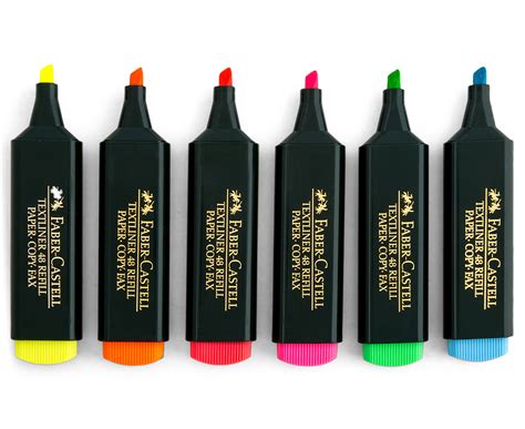 Faber Castell Textliner Super Fluorescent Highlight Markers 6 Pack