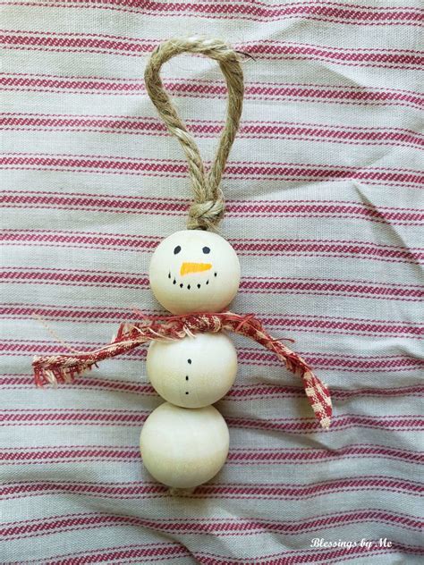 Wood Bead Snowmen Ornaments Diys And Crafts Blessings By Me