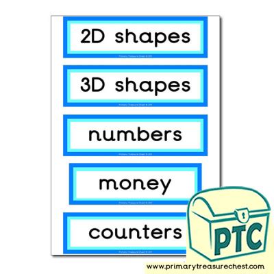 Maths Display Words Primary Treasure Chest