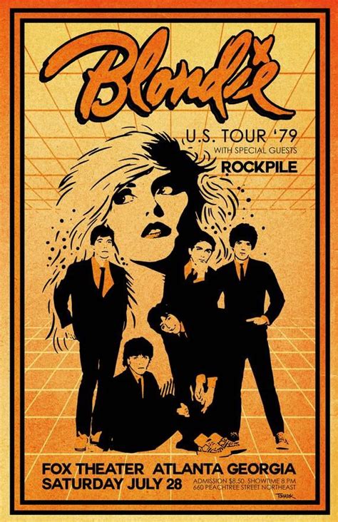 Blondie 1979 Tour Poster Etsy In 2020 Tour Posters Rock Band