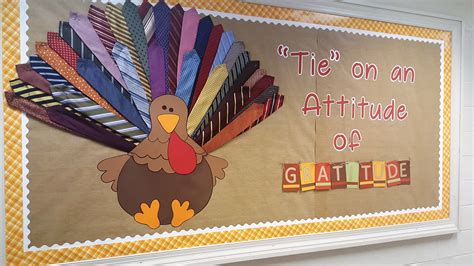 thanksgiving turkey bulletin board t pins worked well to adhere the ties thanksgiving