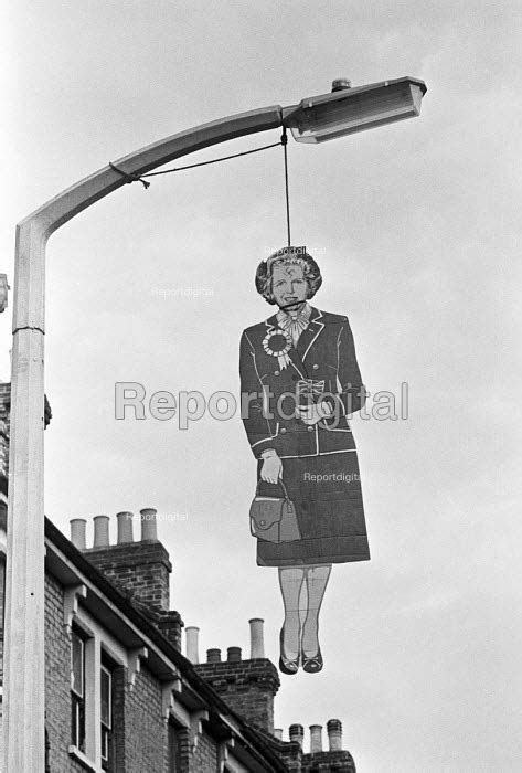 Effigy Of Margaret Thatcher Hanging From A Lamp Post 06