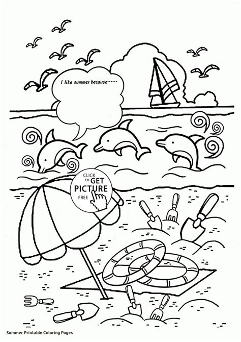 Coloring is a very useful hobby for kids. Kindergarten Coloring Pages Summer For Printable ...