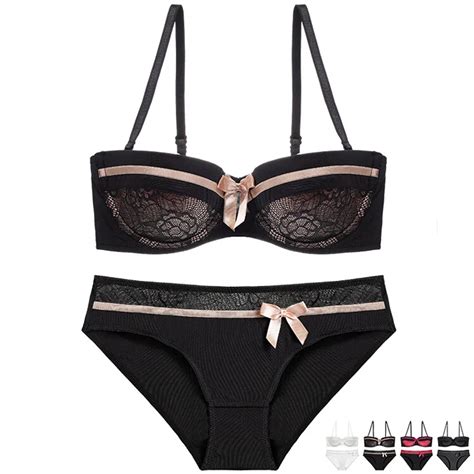 Buy Termezy New Push Up Women Sexy Bra Set Intimates Lace Bow Lingerie Half Cup