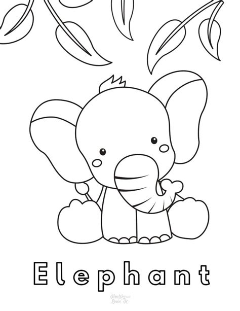 Cute Baby Elephant Coloring Coloring Pages