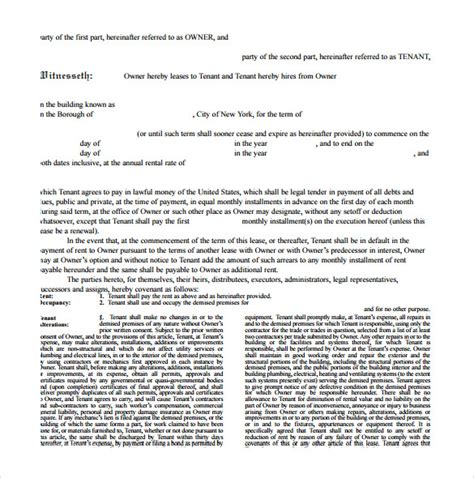 office lease agreement templates  ms word