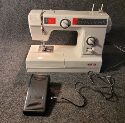 Elna 1010 Sewing Machine W Foot Pedal Tested Works Preowned Crafting