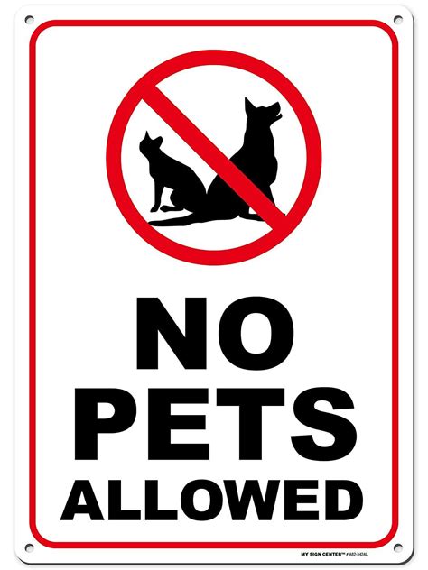 Warning No Pets Allowed Sign Made Out Of 040 Rust Free Aluminum