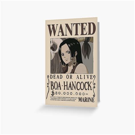 One Piece Wanted Bounty Poster Boa Hancock Png Greeting Card By Sexiz Pix