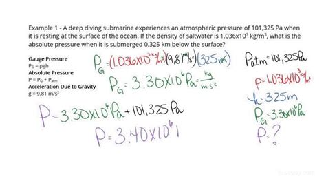 How To Find The Absolute Pressure In A Constant Density Fluid At A