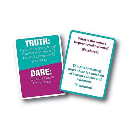 Truth Or Dare Card Game Bed Bath And Beyond Card Games Truth And Dare Truth Or Dare Questions