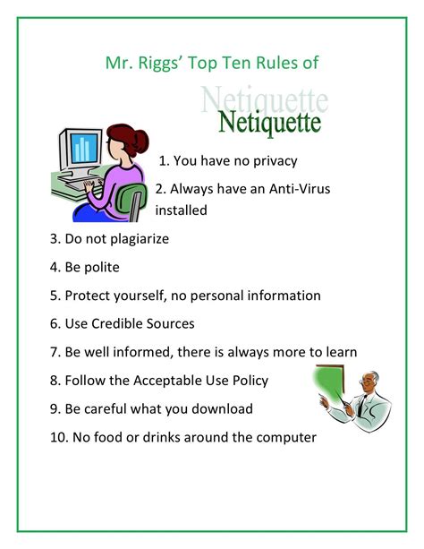 Triggs Top Ten Rules Of Netiquette Netiquette Teaching Technology