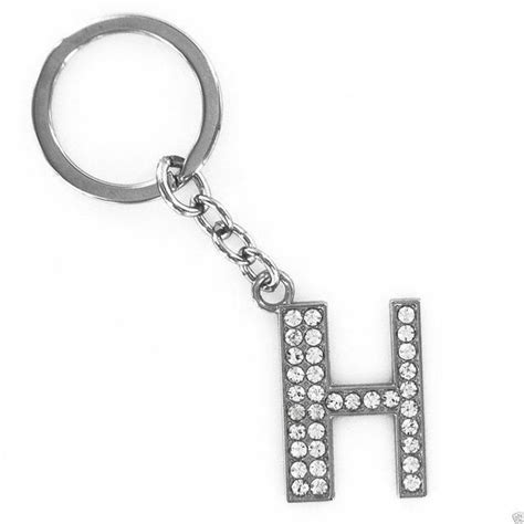 Lnrrabc Fashion New Crystal Rhinestones Alphabet Keyring Initial Letter Key Ring Chain Unisex