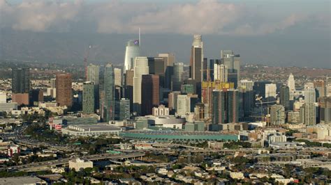 76k Stock Footage Aerial Video Of The Skyline From West Of Downtown