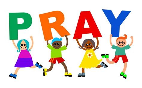 Group Of Children Praying Clipart