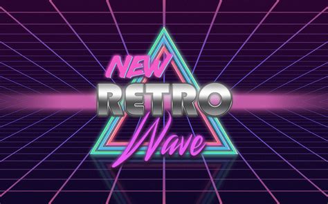 Retro Style Neon 1980s Vintage Digital Art Synthwave Typography