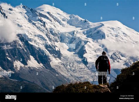 France Mont Blanc Massif Range Mountain In Background August Hiker Hi