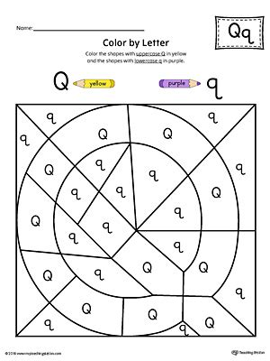 uppercase letter q color by letter worksheet myteachingstationcom