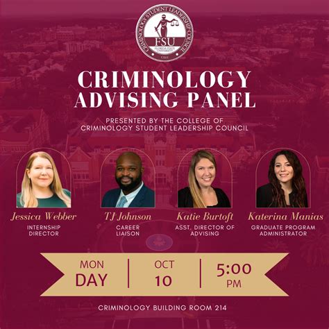 Join Us Criminology Advising Panel Event Monday Oct 10 Sponsored By The College Of