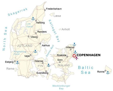 Map Of Denmark Cities And Roads Gis Geography