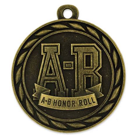 A B Honor Roll Medal Engravable Pinmart