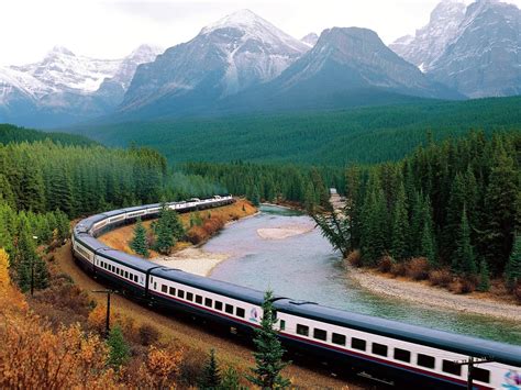 2048x1360 Train Canada Landscape Mountain Trees Snow Snowy Peak