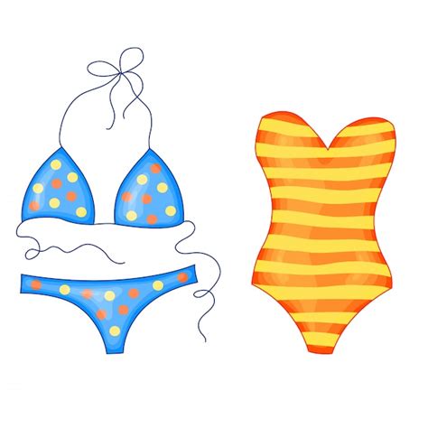 Conjunto de traje de baño de playa a lunares amarillo naranja y azul a rayas brillantes en