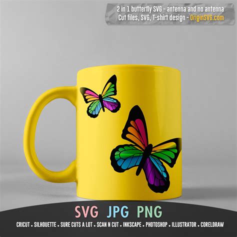 Butterfly SVG Cricut Silhouette Design for Mug, Starbucks Cup - Origin