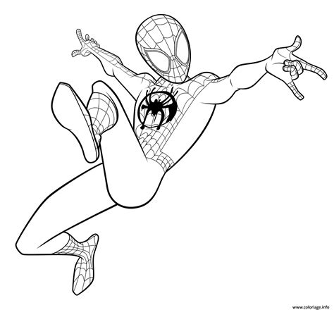 Coloriage Spider Man Coloring Miles Morales Dessin Spider Man à Imprimer