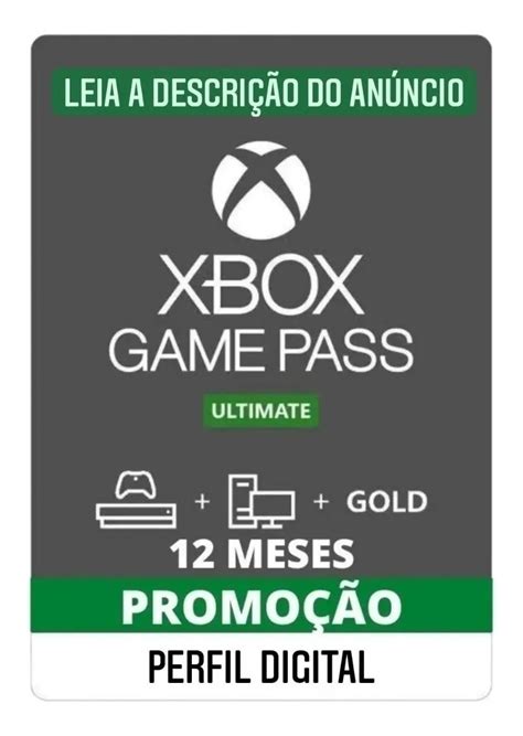 Game Pass Ultimate Meses Ano Xbox One Mercado Livre