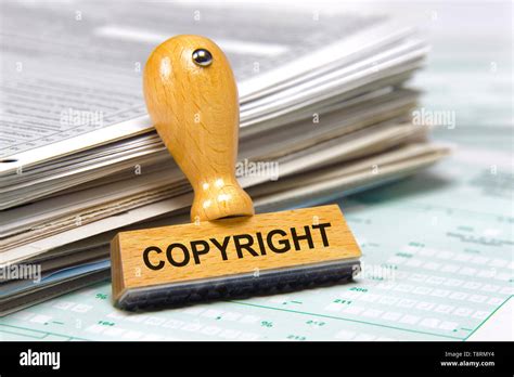 Copyright Printed On Rubber Stamp Stock Photo Alamy