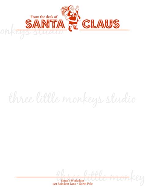 Perhaps i need to search for something besides letterhead or stationary? From The Desk Of Santa Claus Letterhead | New Calendar ...