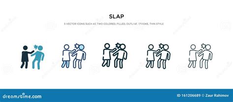 Slap Icon In Different Style Vector Illustration Two Colored And Black