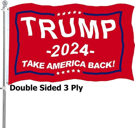 double sided trump 2024 3x5 outdoor red take america back flag