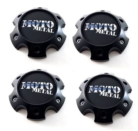 4x Moto Metal Custom Satin Black Wheel Center Hub Caps 5 5 6 Lug For