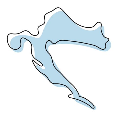 Mapa De Contorno Simple Estilizado Del Icono De Croacia Mapa De