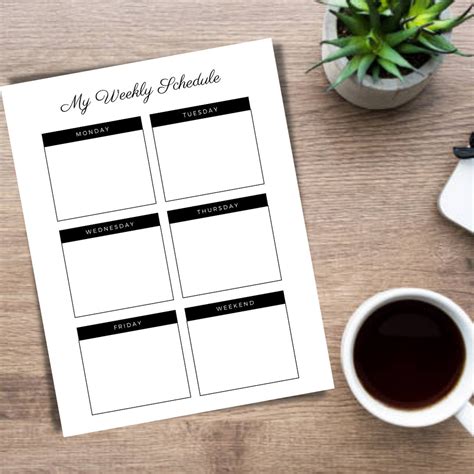 Printable Minimalist Weekly Planner Weekly Schedule Etsy