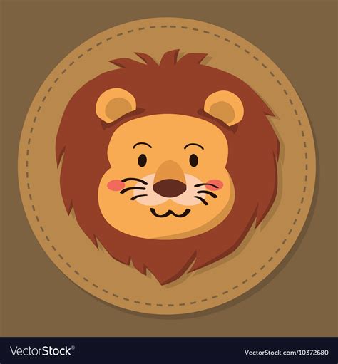 Cute Lion Head Cartoon Royalty Free Vector Image