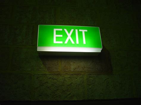 Free Picture Glowing Exit Sign