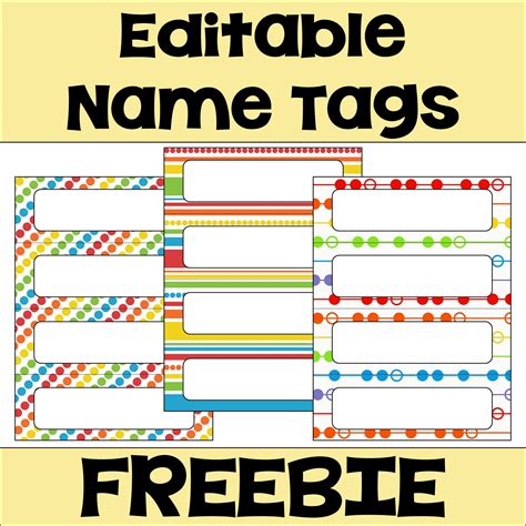 Editable Name Tags Freebie