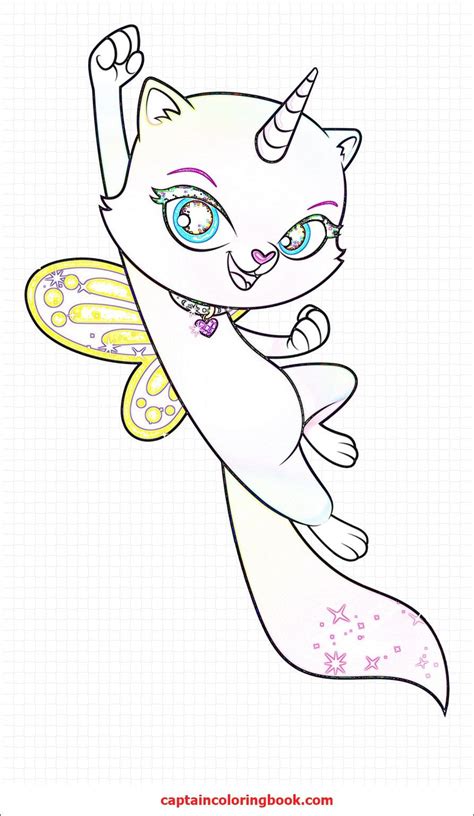 Unicorn Kitty Coloring Page - youngandtae.com | Kitty coloring, Kitten