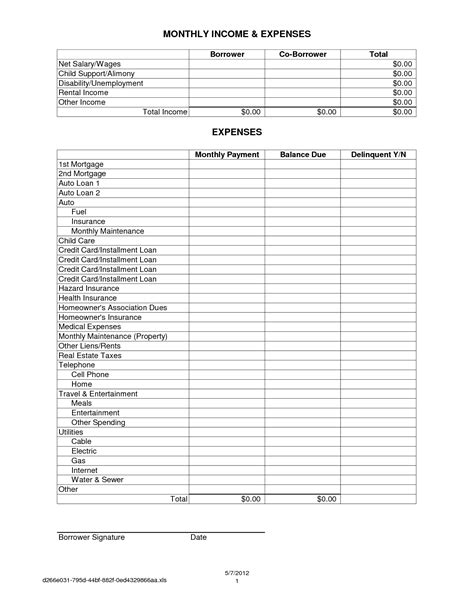 Free Printable Income And Expense Sheet Printable Templates
