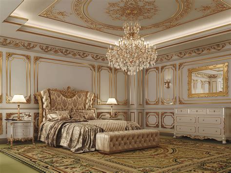 Rendering 3d Model Master Bedroom Classic Louis Xiv Style