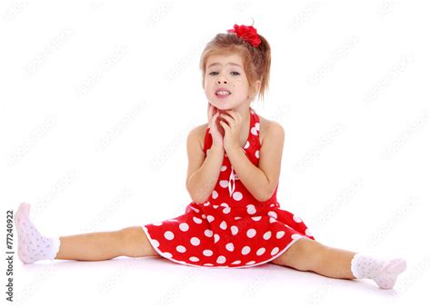 Beautiful Little Girl Sitting Legs Spread Wide Stock Photo Adobe Stock