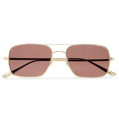 The Row Oliver Peoples Victory La Aviator Style Gold Tone Titanium Sunglasses Gold The Row