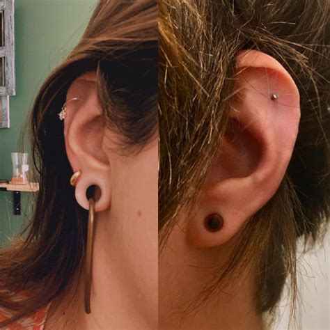 Same Ear Two Years Apart Went From 8g To 12” Stretched