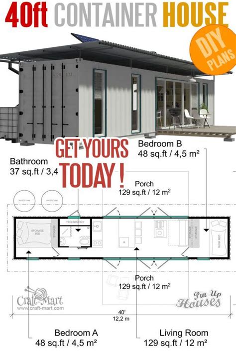 40ft Shipping Container House Floor Plans With 2 Bedrooms Container