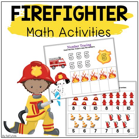 Firefighter Number Match Activity Fluffytots